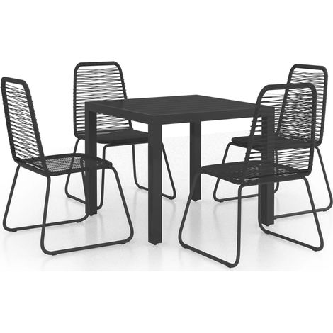 Maison Exclusive - Set da Pranzo da Giardino 5 pz in Rattan PVC Nero