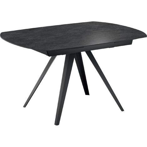 Tavolo Allungabile Kyoto 140 90x140/200x75 cm Top in Ceramica Gambe in Metallo Grigio Scuro (1/2)