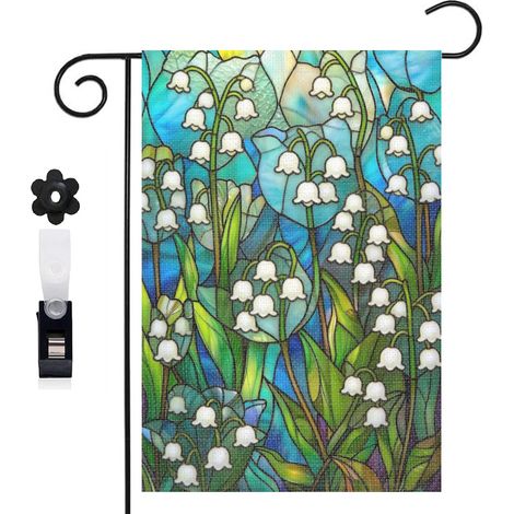Drapeau de jardin décoratif 30 x 45 cm motif Welcome universel toile double face pour maison et jardin (1/5)