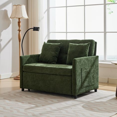 Canapé-lit moderne en tissu minimaliste, convertible et pliable une place – meuble gain de place pour salon, studio ou bureau, confortable pour sieste et détente. (1/5)