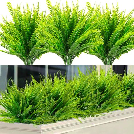 12 PCS Fake Ferns Plantes Artificielles Plante Exterieur Artificiel Fougère de Boston Convient pour une Utilisation Intérieure et Extérieure, Balcon, Jardin, Décoration de Rebord de Fenêtre (1/5)