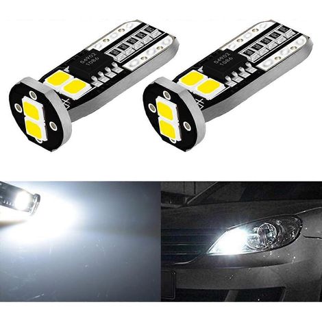 Ampoules LED T10 450 lumens sans erreur de bus, puce 3030, références 194, 168, 175 et 2825, pour éclairage intérieur de voiture (plafonnier, liseuse, feux de position latéraux, plaque d'immatriculati (1/5)
