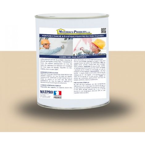 Peinture étanche & élastique pour protection façade - 2.5 Kg Beige - MATPRO