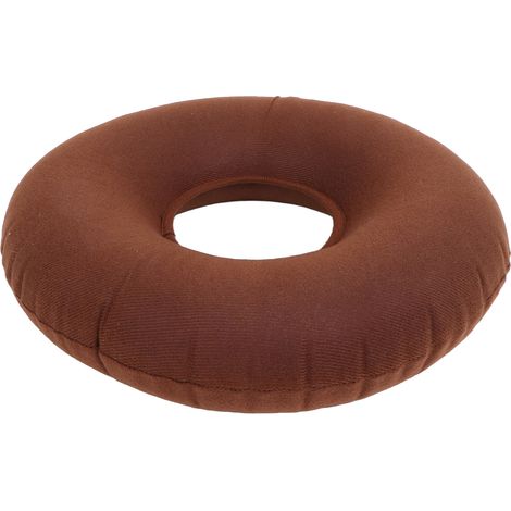 Coussin d'assise gonflable rond, anti-escarres, étanche, pour fauteuil roulant ou tabouret, couleur café. (1/5)