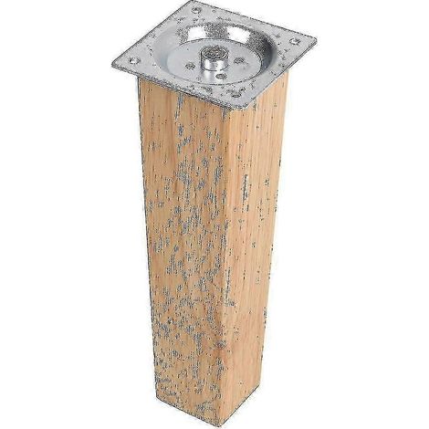 Ensemble de 4 pieds de meuble carrés en chêne, 20 cm (1/5)