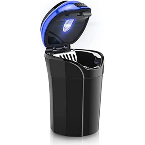 Cendrier de Voiture Portable Miniature, Poubelle de Voiture, gobelet pour Fumeurs, Couvercle Lumineux LED/Chargeur USB, Accessoire intérieur de Voiture, Amovible pour Le (1/5)