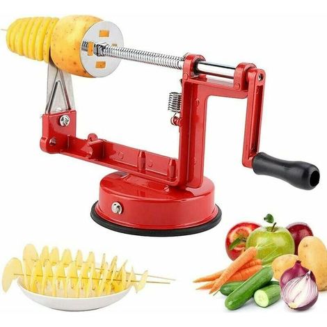 Spiral slicer, stainless steel potato slicer, French fry cutter, potato peeler, fruit corer, stirring cutter, potato chip machine, tornado chip machine (1/4)