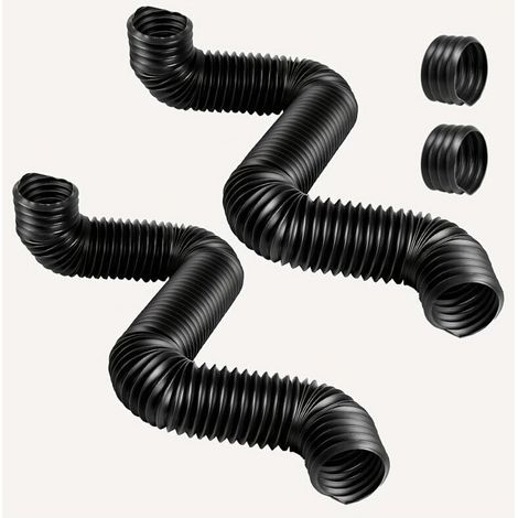 Rallonge De Descente De Gouttière - Tuyau Flexible Extensible 21 À 130 Cm - Diamètre Extérieur 10 Cm - Pour Descentes 10 Cm - Lot De 2 (1/4)