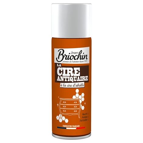Cire antiquaire traditionnelle pour bois dur – Aérosol 400 ml – Cire naturelle d'abeille et Carnauba – Protection durable – Maison Briochin (1/4)