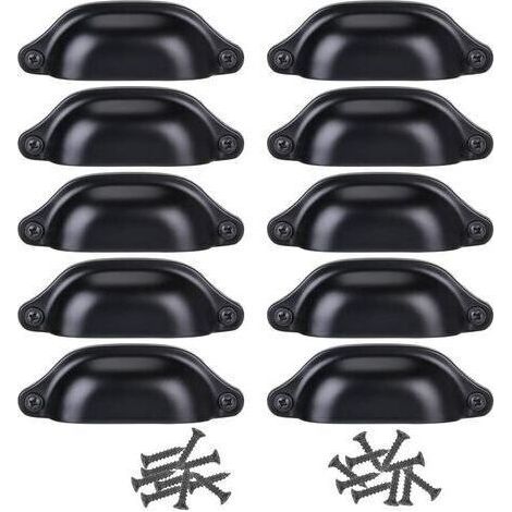 BARKBUSTERS Lot de 12 Poignée Bouton de Porte 82MM Décoration pour Meuble Tiroir - Noir (1/3)