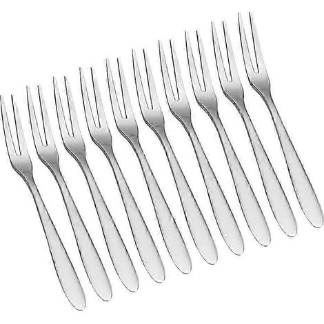 Fourchettes à fruits en acier inoxydable argenté pour mariage, lot de 12, pics de service (1/5)