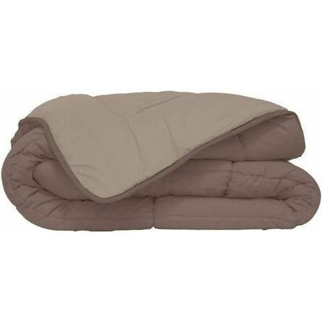 HUDSON - Couette Ligera Microfibra - 200gr/m2 - Taupe y Lino - 240 x 260 cm (1/2)