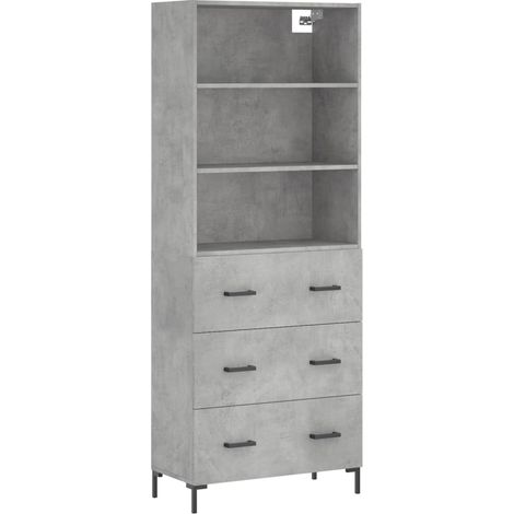 Credenza buffet cassettiera mobile contenitore organizer cucina soggiorno soggiorno alto 69,5 x 34 x 180 cm derivati del legno grigio 020034619