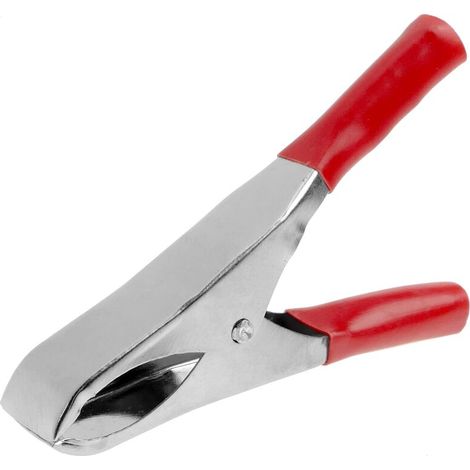 Pince crocodile rouge avec gaines isolantes pour connexions électriques 70mm (1/5)