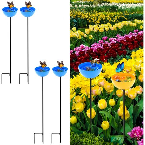Mangeoire pour oiseaux de jardin 4 pièces, mangeoire pour oiseaux d'extérieur, demi-cercle bleu, 658cm (1/5)