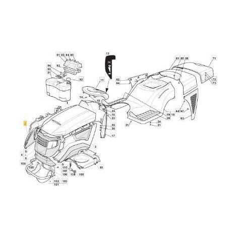 CAPÓ DERECHO LADO LATERAL JX-TCX FIJACIÓN ORIGINAL STIGA - 382394614/0