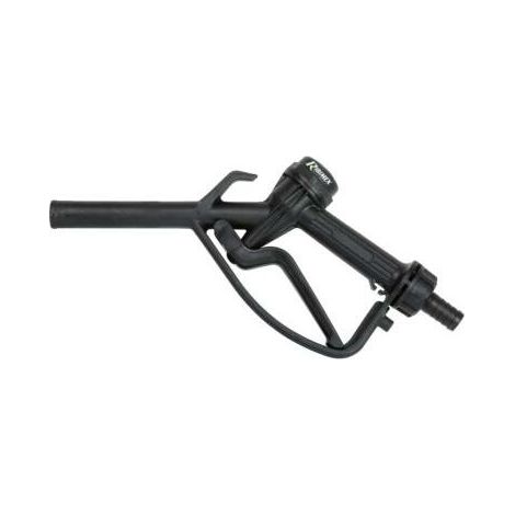 Pistolet gasoil plastique raccord cannelé 1" x 20 mm – Pour station pompe gasoil – Matériau plastique noir (1/5)