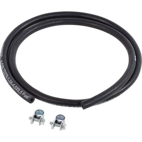 Tuyau pour carburant 4/9.5mm - Colliers - Longueur 1 mètre