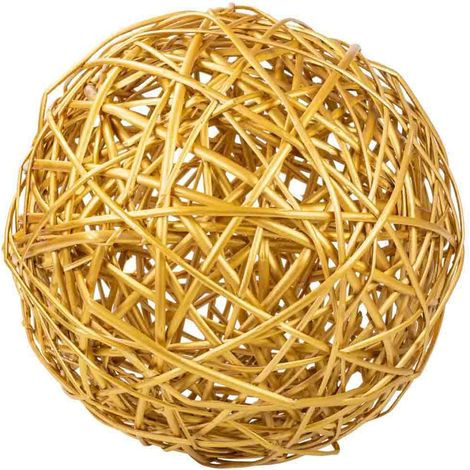 Bola de decoración de mimbre dorado d38 cm (1/3)