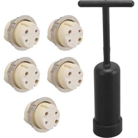 Douille G9 en Céramique - Lot de 5 Lampes Résistantes à la Température - Alliage de Zinc Avec Outil de Retrait de Bague (1/5)