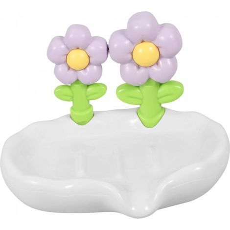 Support De Salle De Bain - Drainage De Vaisselle en Marbre Support Décoratif pour Fleurs Matériau Abs Robuste (1/5)