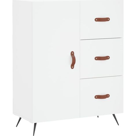 Credenza buffet cassettiera mobile contenitore organizer cucina soggiorno soggiorno 69,5 x 34 x 90 cm derivati del legno bianco 020030442