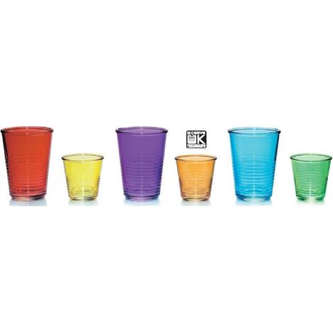 Set 3 Bicchierini Tazzine caffe' in vetro pic nic rosso cerve (1/2)
