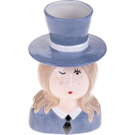 Vaso a Forma di Testa con Cappello H 25,4 cm (1/5)