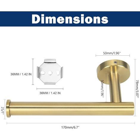 Toilettenpapierhalter für Badezimmer, Küche, Toilette (1 Stück, gebürstetes Gold) (1/5)