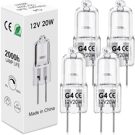 Ampoule Halogene G4, Ampoules 20W 12V 2800K 300LM Warm White, Lampe halogène G4, Hotte de Cuisine, Four, Plafonnier, Bain, Spots, Appliques Murales, Éclairage d'armoire (1/5)