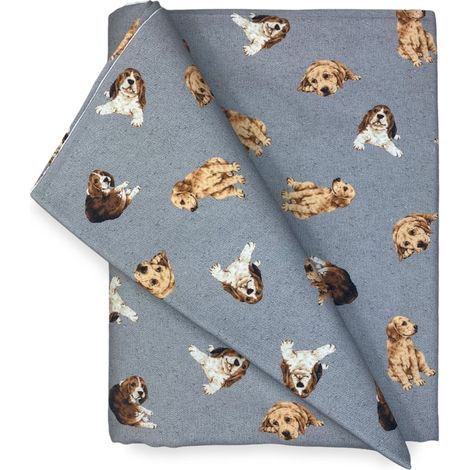 TOVAGLIA in cotone CANI grigio scuro Cm. 140x140 x4 persone