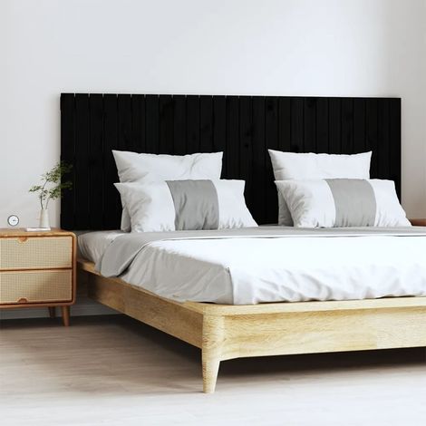 Wand-Kopfteil Schwarz 166x3x60 cm Massivholz Kiefer vidaXL