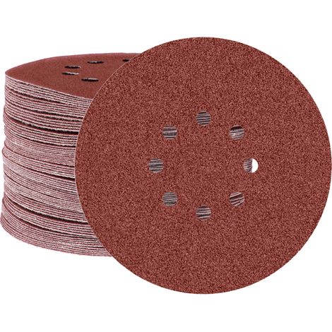 MioTools Fox Klett-Schleifscheiben, 225 mm, 8-Loch, f. Trockenbauschleifer, Normalkorund (25 Stk.) K80 (1/5)