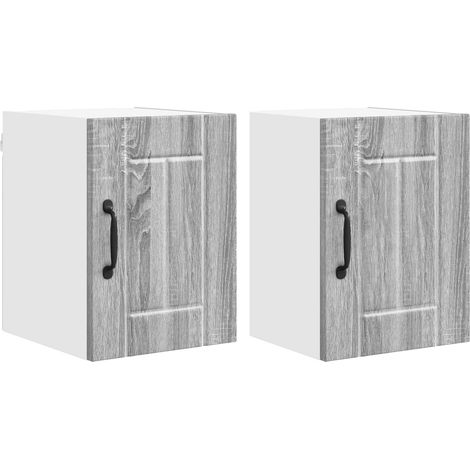 Maison Exclusive - Armadietto a muro LUCCA 2 pz Grigio Sonoma Legno ingegnerizzato (1/5)