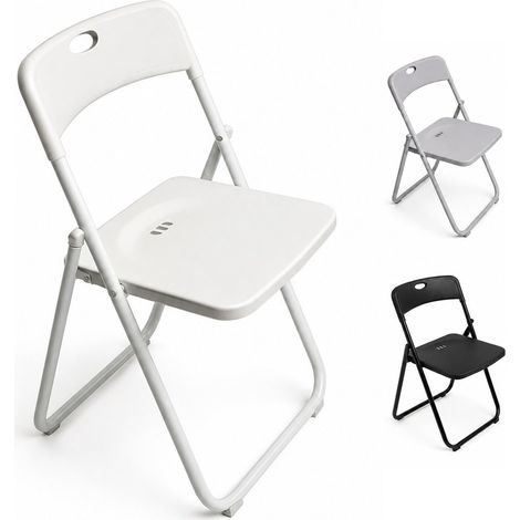 Silla Plegable Metálica Monolith  48 x 47 x 73 cm  Plástico Reforzado y Patas de Hierro con Refuerzo de Acero  Resistente