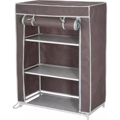 scarpiera marrone con 3 ripiani, 61x30x80 cm (1/3)