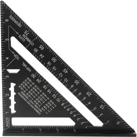 Equerre Menuisier MULTI FONCTIONS 180 mm Metal Aluminium Regle Équerre Trusquin Guide Raporteur Angle 45 90 Degres/Outillage Charpentier/Outil Traçage Guidage Menuiserie Bois (1/4)