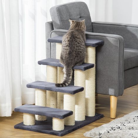 Scala per animali a 4 gradini grigia 60 x 40,5 x 59 cm HAVRYA (1/4)
