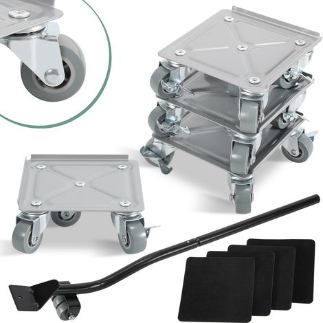EINFEBEN plateau Roulant 8x Lève-meubles acier Charge max 500 kg Planche à roulettes Transporteur de meubles pour tous les sols Aide au transport (1/5)