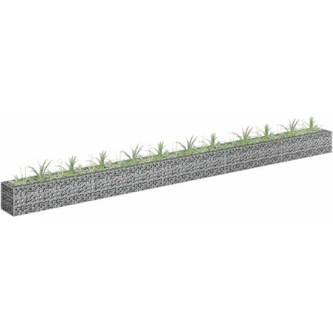 Lit surélevé à gabion-Jardinière en cage à pierre-Jardinière à gabion Acier galvanisé 450x30x30 cm (1/5)