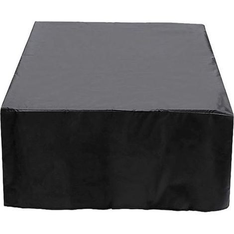 Couverture de piscine carrée, housse résistante aux UV Oxford pour spa extérieur, couverture de bain à remous étanche à la poussière, noir, 220x220x85cm (1/5)
