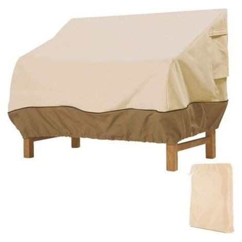 Gartenbankabdeckung – 1 Stück, 85 × 80 × 91,5 cm, Oxford-Gewebe, wasserdicht, UV-beständig – Beige (1/5)
