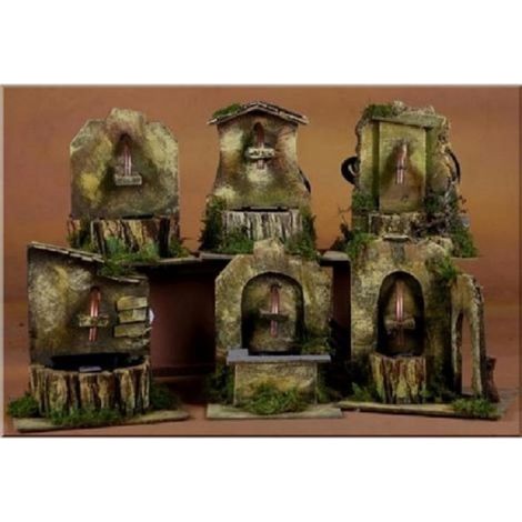 84223 Fontana con pompa per presepe - varie misure assortite - natale