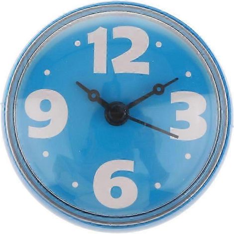 Horloge murale de salle de bain à ventouse en silicone, résistante à l'eau, rouge-Blue (1/5)