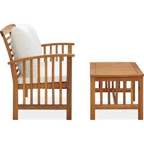 vidaXL Set Divani da Giardino 2 pz con Cuscini in Massello di
