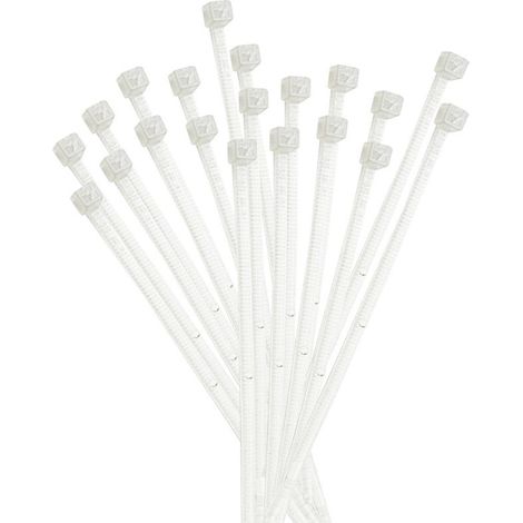 Fascette di cablaggio Plastica 200x3,5mm 100 pezzi Bianche