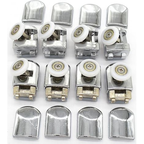Juego de 8 rodillos individuales de repuesto para puertas de ducha, 23 mm de diámetro. (1/5)