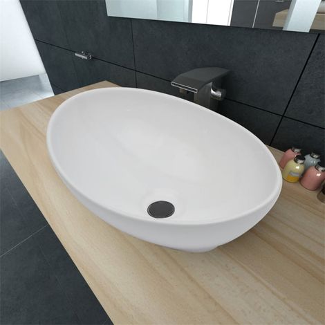 FIMEI Lavabo en forme ovale Céramique 40 x 33 cm Blanc (1/5)