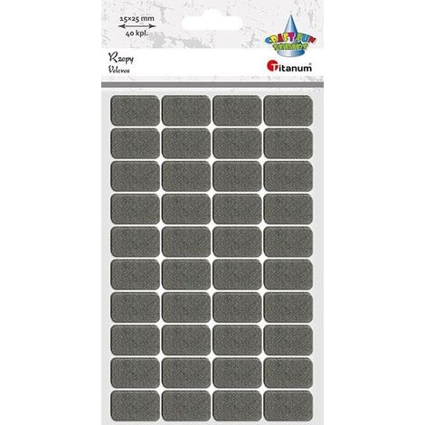 Velcro autoadesivo grigio 15x25 mm, 40 set