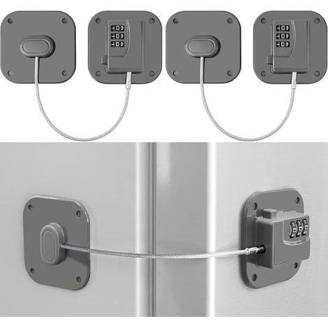 Lot de 2 cadenas à combinaison pour réfrigérateur (gris) (1/5)